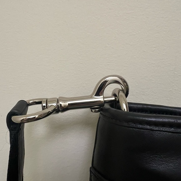 Coach computer bag, black, silver hardware. - Picture 3 of 4